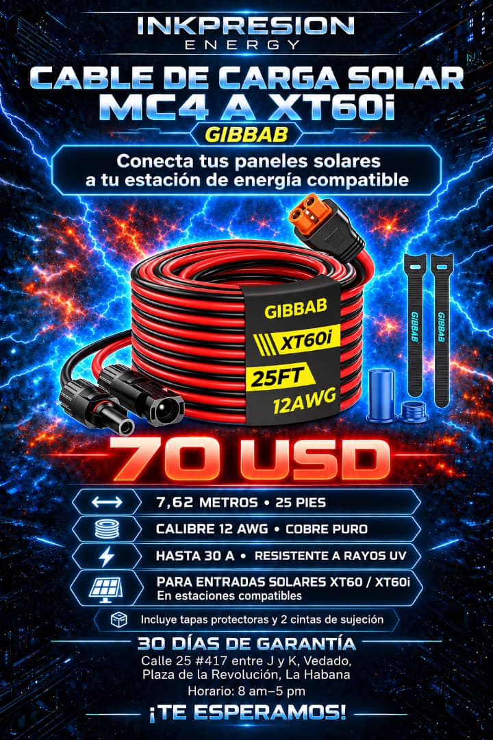 Cable solar Gibbab MC4 a XT60i