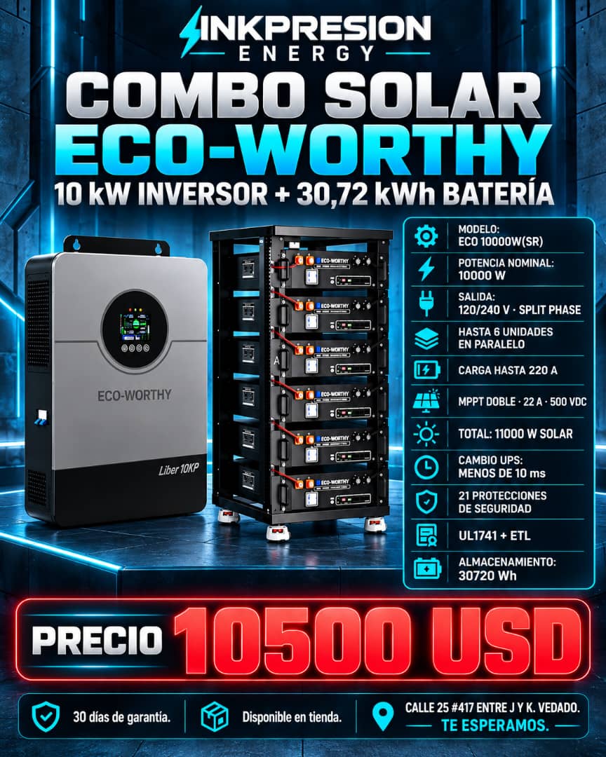Combo Eco-Worthy 10 kW + 30.72 kWh