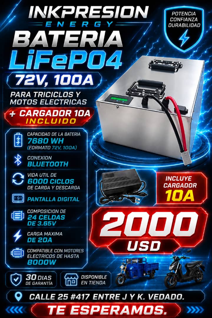 Batería LiFePO4 72 V